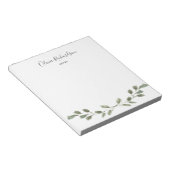 Simple Watercolor Greenery Botanical ノートパッド (アングル)