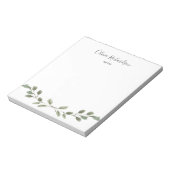 Simple Watercolor Greenery Botanical ノートパッド (回転)