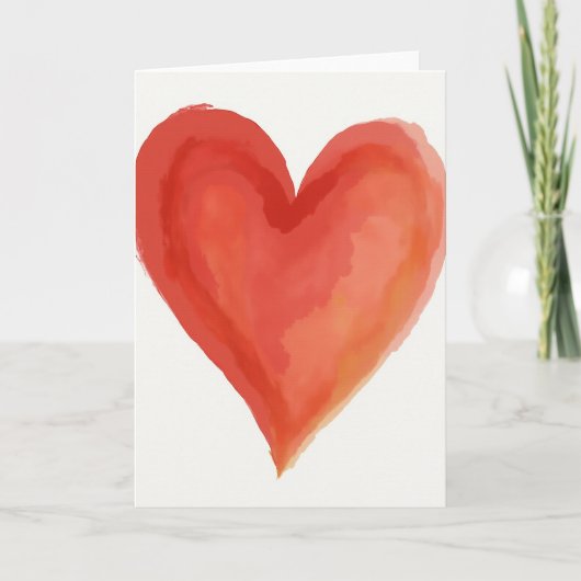 Simple Watercolor Heart Card カード (正面)