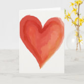 Simple Watercolor Heart Card カード (黄色い花)