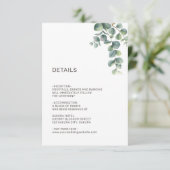 Simple Watercolor Leave Greenery Wedding エンクロージャーカード (スタンド正面)