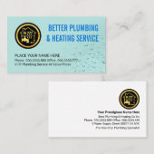 Simple Waterdrops Plumber Service 名刺 (正面/裏面)