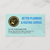 Simple Waterdrops Plumber Service 名刺 (正面)
