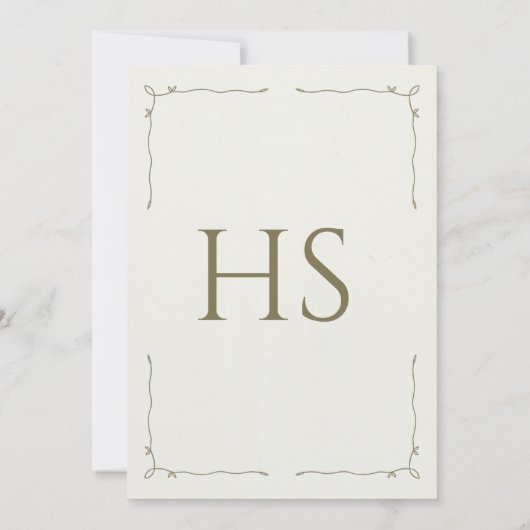 Simple Wavy Border Islamic Wedding Nikah 招待状 (裏面)