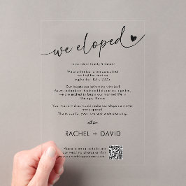Simple We Eloped エロープメント発表QRコード アクリル招待状