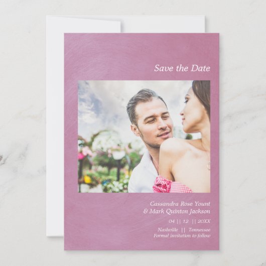 Simple Wedding Announcement Custom Photo セーブザデート (正面)