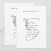 Simple Wedding Bold Table Number 5 Sign 招待状 (正面/裏面)