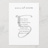 Simple Wedding Bold Table Number 5 Sign 招待状 (正面)