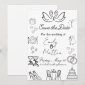 Simple wedding design  招待状 (正面/裏面)