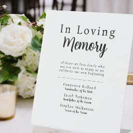 Simple Wedding In Loving Memory Pedestal Sign 台座サイン