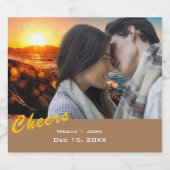 Simple Wedding Photo Wine Label  - Personalized スパークリングワインラベル (シングルラベル)