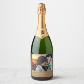 Simple Wedding Photo Wine Label  - Personalized スパークリングワインラベル (正面)