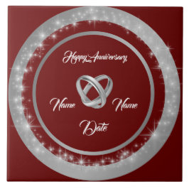 Simple Wedding Rings Customize Silver Anniversary タイル