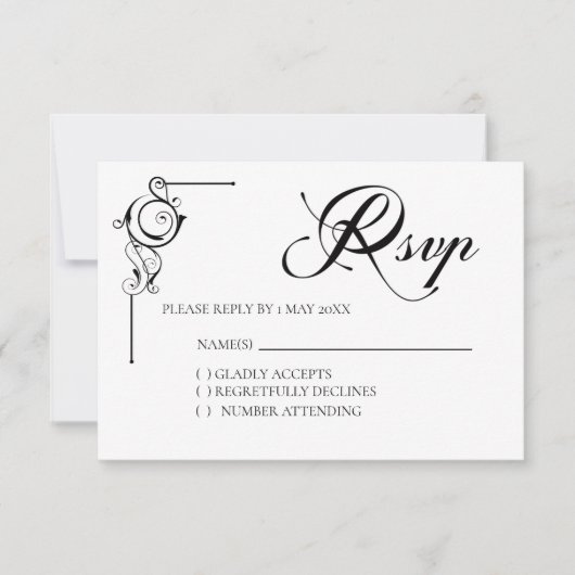 Simple Wedding RSVP card (正面)