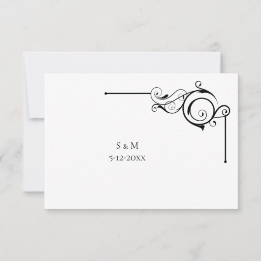 Simple Wedding RSVP card (裏面)