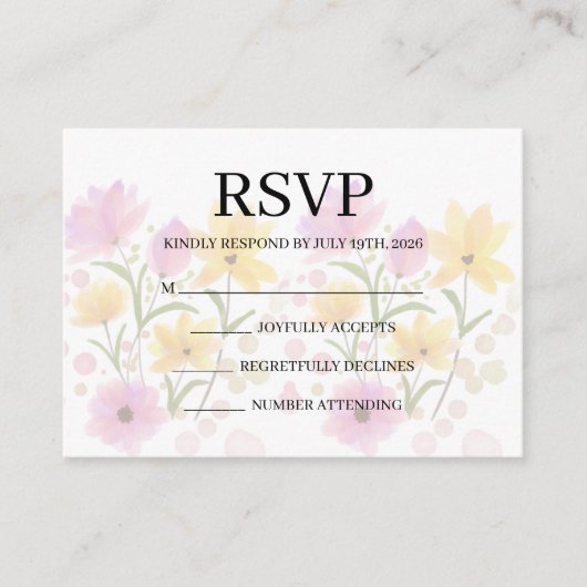 Simple Wedding RSVP Enclosure Card エンクロージャーカード (正面)