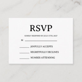 Simple Wedding RSVP Enclosure Card エンクロージャーカード