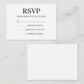 Simple Wedding RSVP Enclosure Card エンクロージャーカード (正面/裏面)