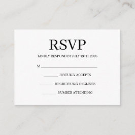 Simple Wedding RSVP Enclosure Card エンクロージャーカード