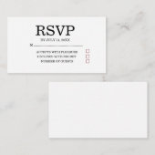 Simple Wedding RSVP Enclosure Card エンクロージャーカード (正面/裏面)