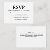 Simple Wedding RSVP Enclosure Card エンクロージャーカード (正面/裏面)