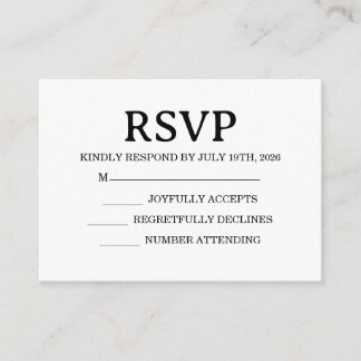 Simple Wedding RSVP Enclosure Card エンクロージャーカード