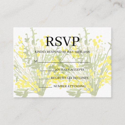 Simple Wedding RSVP Enclosure Card エンクロージャーカード (正面)