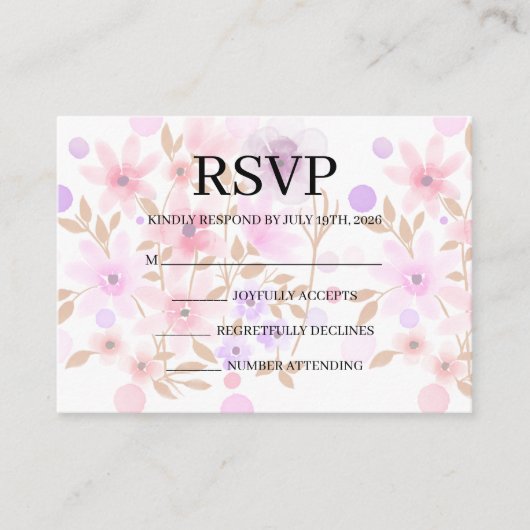 Simple Wedding RSVP Enclosure Card エンクロージャーカード (正面)