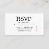 Simple Wedding RSVP Enclosure Card エンクロージャーカード (正面)