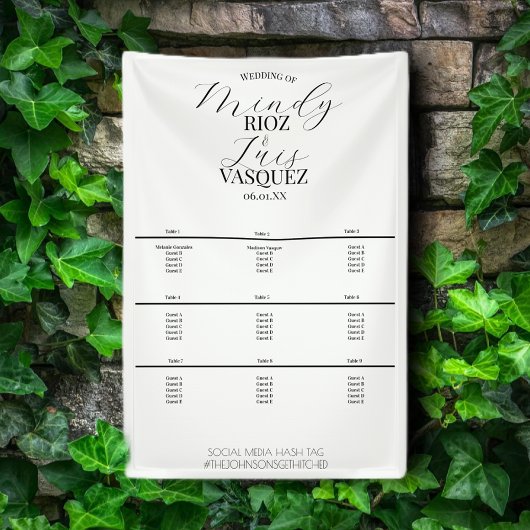 Simple Wedding Script Black Menu 横断幕