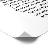 Simple Wedding Seating Chart ポスター (角)