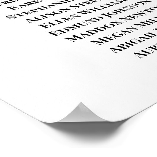 Simple Wedding Seating Chart ポスター (角)