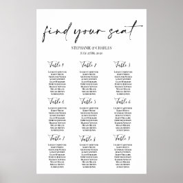 Simple Wedding Seating Chart ポスター
