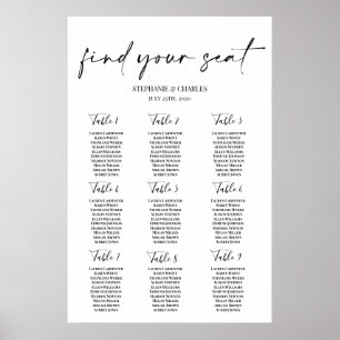 Simple Wedding Seating Chart ポスター