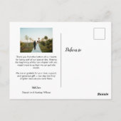 Simple Wedding Thank You Card ポストカード (裏面)