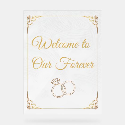 Simple Wedding Welcome Acrylic Sign アクリルサイン (正面)