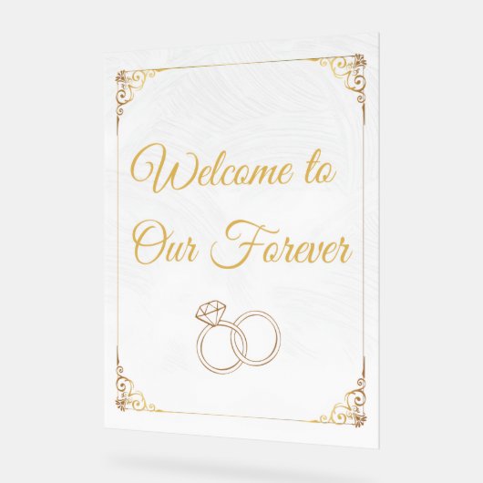 Simple Wedding Welcome Acrylic Sign アクリルサイン (傾斜)