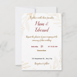 Simple Weeding Invitation サンキューカード