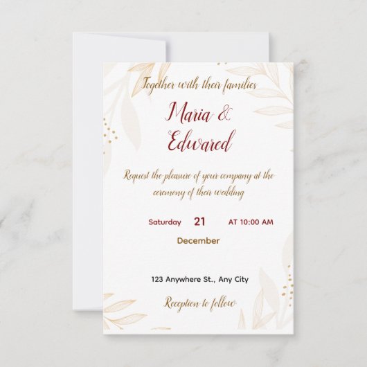Simple Weeding Invitation サンキューカード (正面)
