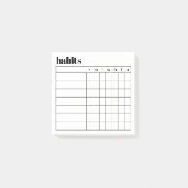 Simple Weekly Habit Sticky Notes, 3" x 3" ポストイット