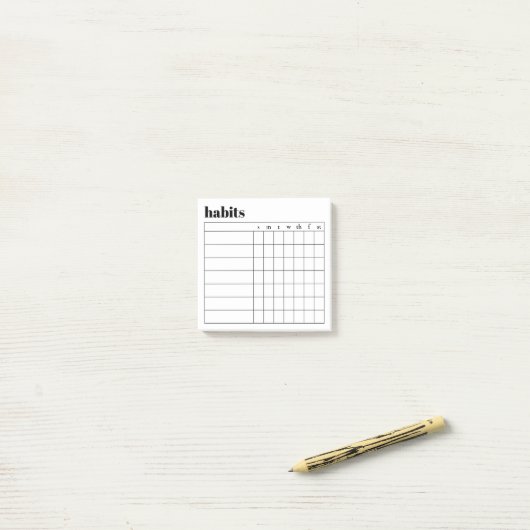 Simple Weekly Habit Sticky Notes, 3" x 3" ポストイット (デスク上)