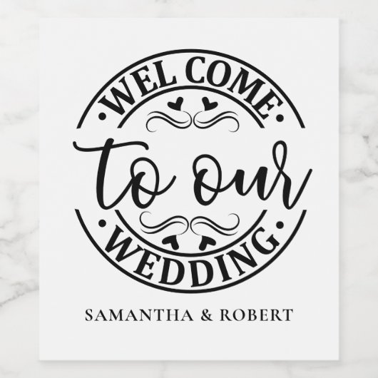 SIMPLE WELCOME WEDDING  ワインラベル (シングルラベル)