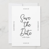Simple Whimsical Handwritten Save the Date Wedding セーブザデート (裏面)