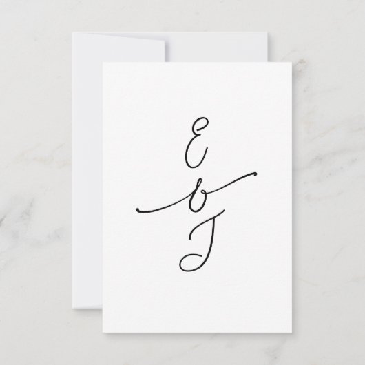 Simple Whimsical Handwritten Wedding RSVP Reply (裏面)