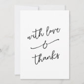 Simple Whimsical Love and Thanks Handwritten サンキューカード (正面)