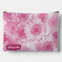 Simple White and Pink Floral Seamless Pattern 