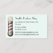 Simple White Barbers Pole Barbershop Business Card 名刺 (裏面)