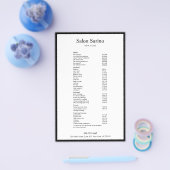 Simple White Beauty Salon Service Menu チラシ (シングル)