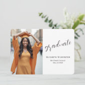 Simple White Black Photo Graduation 案内状 (スタンド正面)