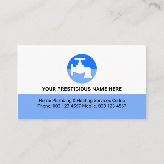 Simple White Blue Water Plumber 名刺 (裏面)
